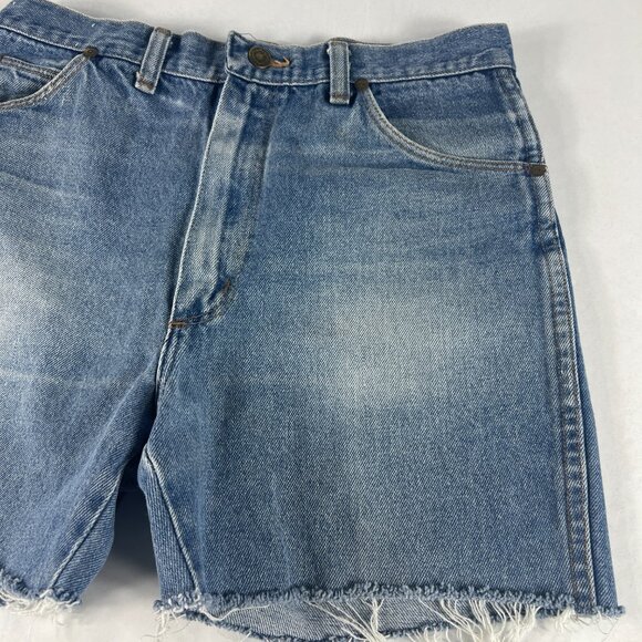 VTG Wrangler Shorts Men's 30* Blue Faded Cut Off Denim Jorts Talon Zipper Tag 32 - Picture 4 of 16
